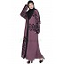 Front open embroidered Dubai abaya- Purple